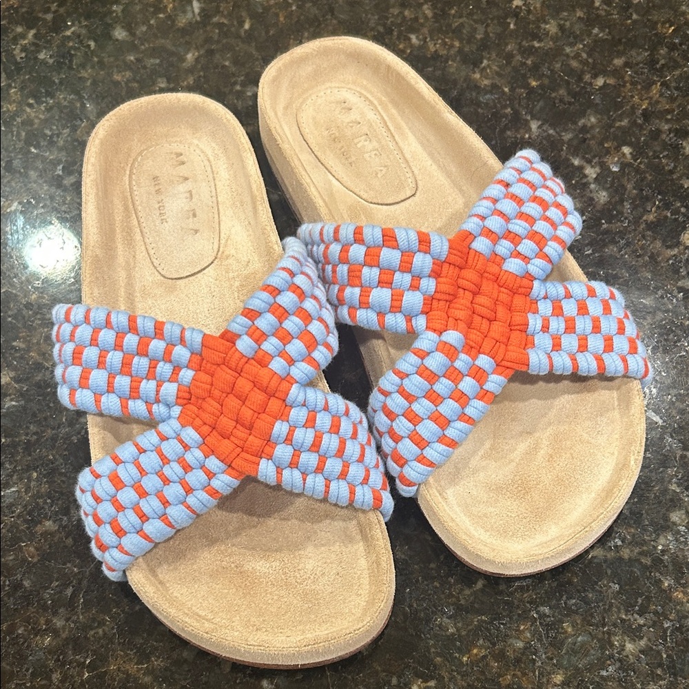 Marea New York Cruzado Blue Orange Sandals Shoes 40